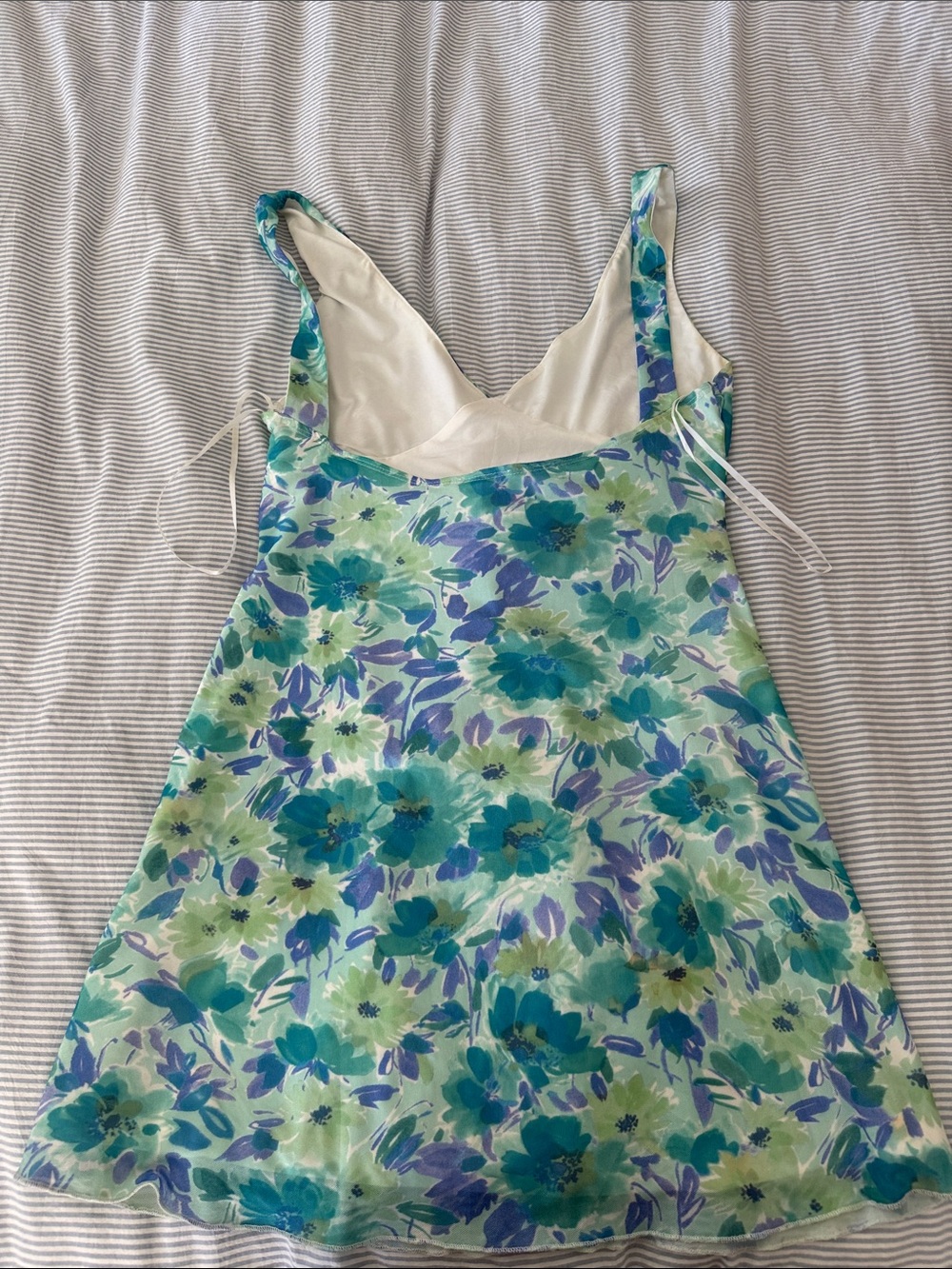 Princess Polly Aqua Teal & Lavender Floral Slip Dress - Picture 2 of 3
